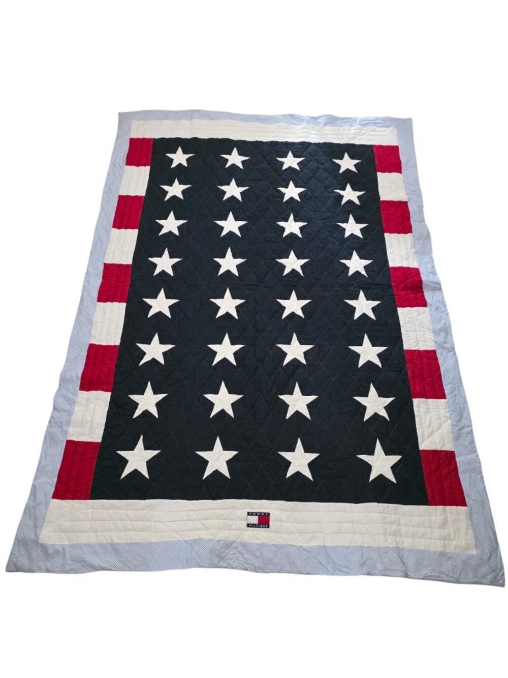 Tommy Hilfiger American Flag USA Stars & Stripes Twin Quilt